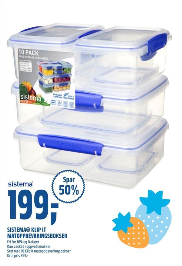 Coop Obs Sistema® klip it matoppbevaringsbokser tilbud