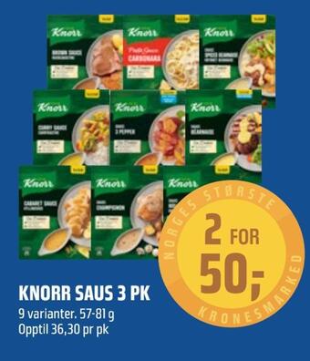 Coop Obs Knorr saus 3 pk tilbud