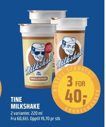 Coop Obs Tine milkshake tilbud