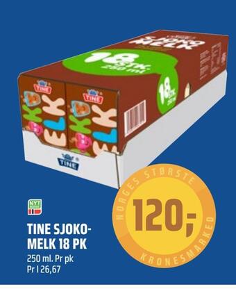 Coop Obs Tine sjokomelk 18 pk tilbud