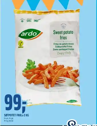 Coop Obs Søtpotet fries 2 kg tilbud