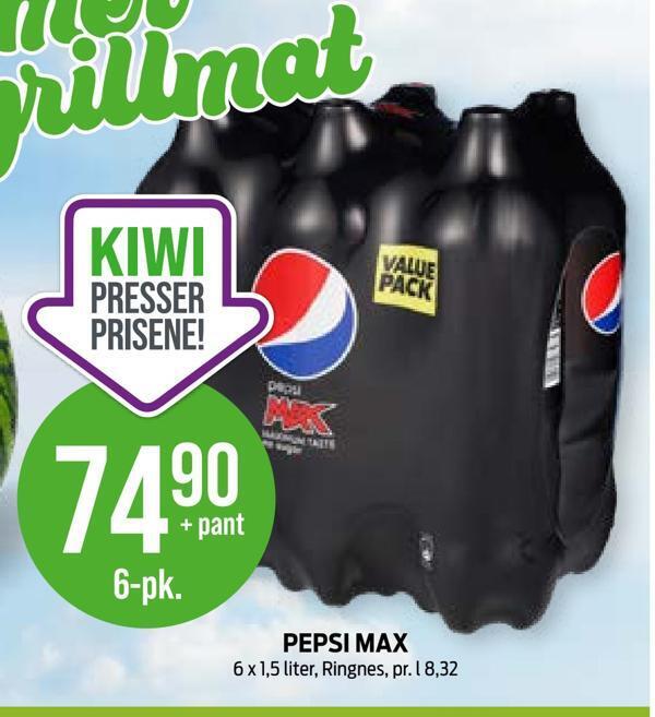 Kiwi Pepsi max tilbud