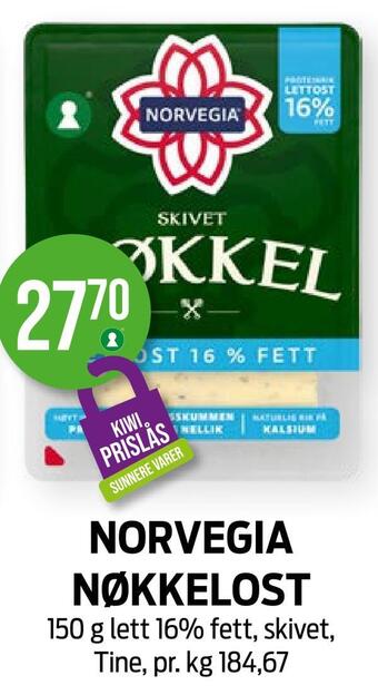 Kiwi Norvegia nøkkelost tilbud