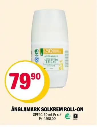 Coop Extra Änglamark solkrem roll-on tilbud