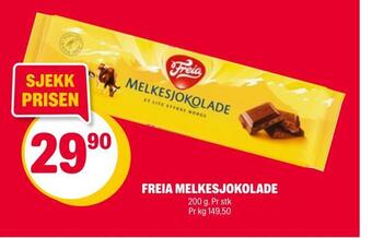Coop Extra Freia melkesjokolade tilbud
