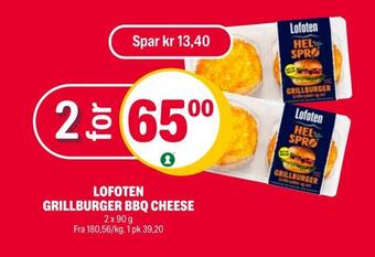 Coop Extra Lofoten grillburger bbq cheese tilbud