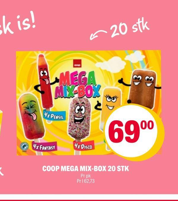 Coop Extra Coop mega mix-box 20 stk tilbud