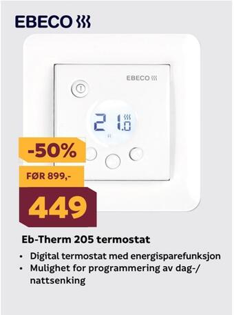 Megaflis Eb-therm 205 termostat tilbud