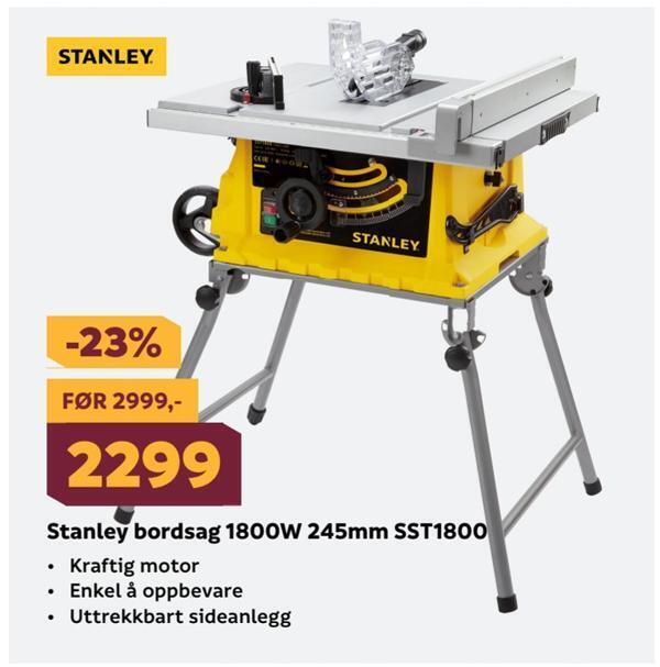 Megaflis Stanley bordsag 1800w 245mm sst1800 tilbud