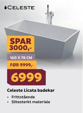 Megaflis Celeste licata badekar tilbud