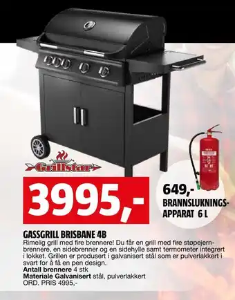 Bauhaus Gassgrill brisbane 4b tilbud