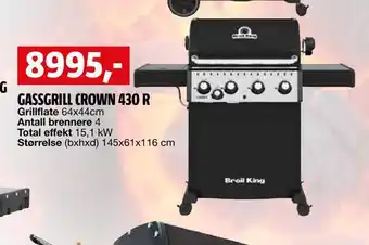 Bauhaus Gassgrill crown 430 r tilbud