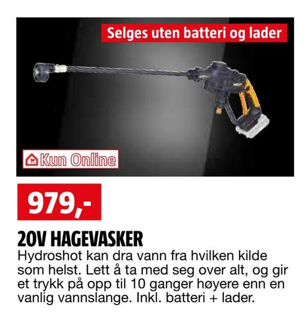 Bauhaus 20v hagevasker tilbud