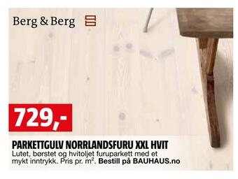 Bauhaus Parkettgulv norrlandsfuru xxl hvit tilbud