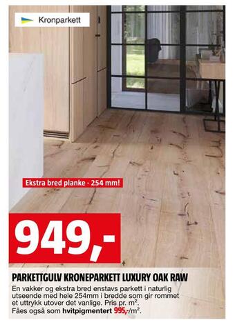 Bauhaus Parkettgulv kroneparkett luxury oak raw tilbud