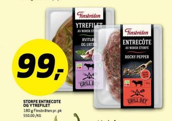 Bunnpris Storfe entrecote og ytrefilet tilbud