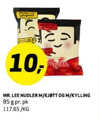 Bunnpris Mr. lee nudler m/kjøtt og m/kylllng tilbud