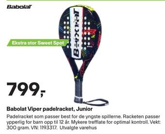 XXL Sport Babolat viper padelracket, junior tilbud