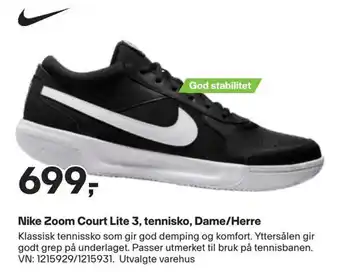 XXL Sport Nike zoom court lite 3, tennisko, dame/herre tilbud