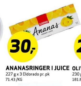 Bunnpris Ananasringer i juice tilbud