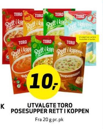 Bunnpris Utvalgte toro posesupper rett i koppen tilbud