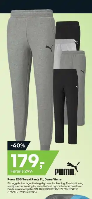 XXL Sport Puma ess sweat pants fl, dame/herre tilbud