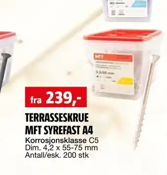 Bauhaus Terrasseskrue mft syrefast a4 tilbud