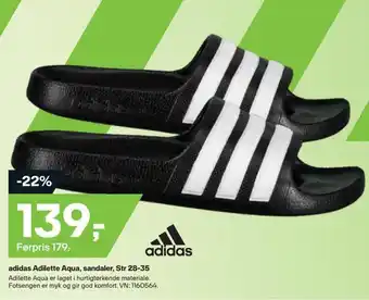 XXL Sport Adidas adilette aqua, sandaler, str 28-35 tilbud