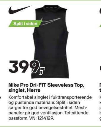 XXL Sport Nike pro dri-fit sleeveless top, singlet, herre tilbud