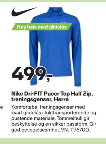 XXL Sport Nike dri-fit pacer top half zip, treningsgenser, herre tilbud