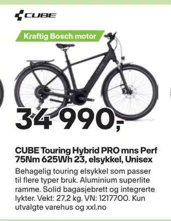 Cube touring hybrid pro mns perf 75nm 625wh 23, elsykkel, unisex