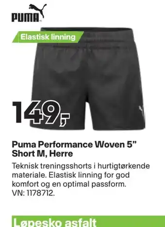 XXL Sport Puma performance woven 5 short m, herre tilbud