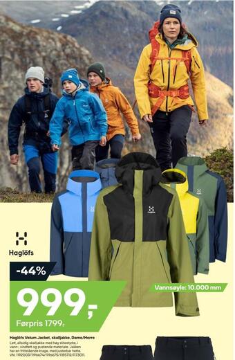 XXL Sport Haglöfs velum jacket, skalljakke, dame/herre tilbud