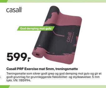 XXL Sport Casall prf exercise mat 5mm, treningsmatte tilbud