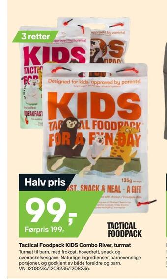 XXL Sport Tactical foodpack kids combo river, turmat tilbud
