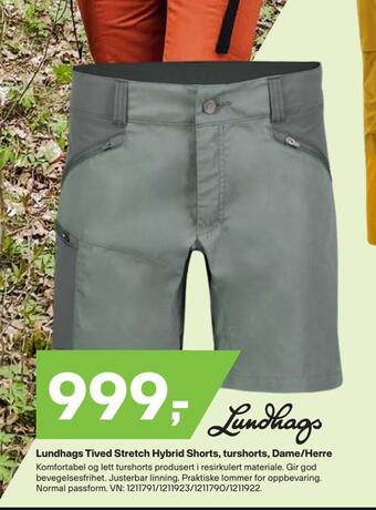 XXL Sport Lundhags tived stretch hybrid shorts, turshorts, dame/herre tilbud