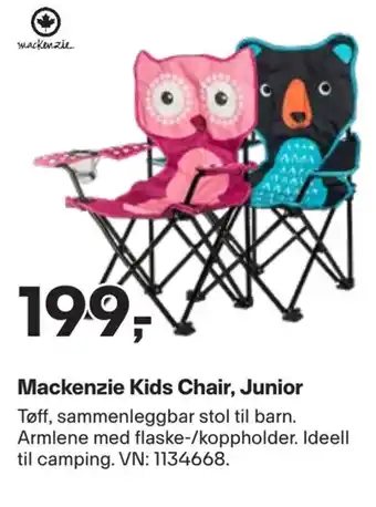 XXL Sport Mackenzie kids chair, junior tilbud