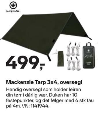 XXL Sport Mackenzie tarp 3x4, oversegl tilbud
