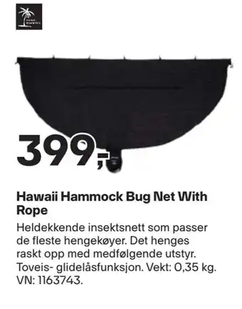 XXL Sport Hawaii hammock bug net with rope tilbud