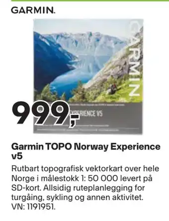 XXL Sport Garmin topo norway experience v5 tilbud