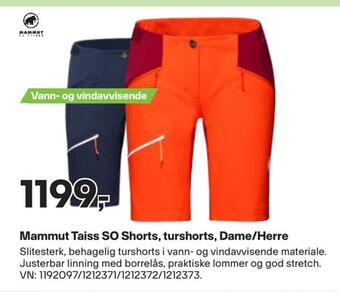 XXL Sport Mammut taiss so shorts, turshorts, dame/herre tilbud