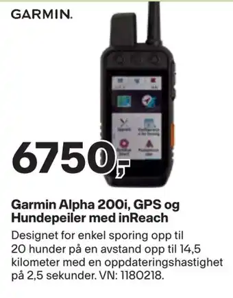 XXL Sport Garmin alpha 200i, gps og hundepeiler med inreach tilbud