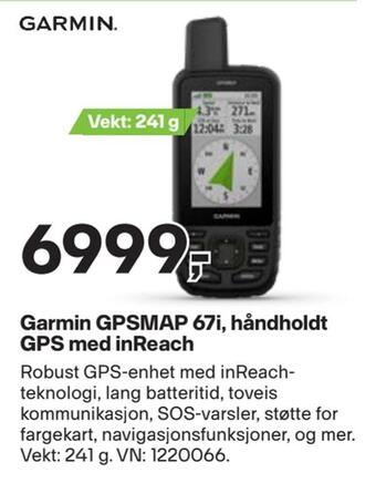 XXL Sport Garmin gpsmap 67i, håndholdt gps med inreach tilbud
