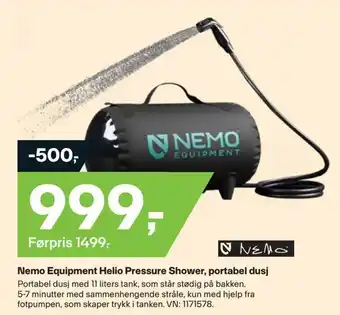 XXL Sport Nemo equipment helio pressure shower, portabel dusj tilbud