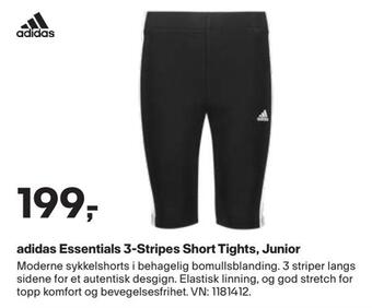 XXL Sport Adidas essentials 3-stripes short tights, junior tilbud