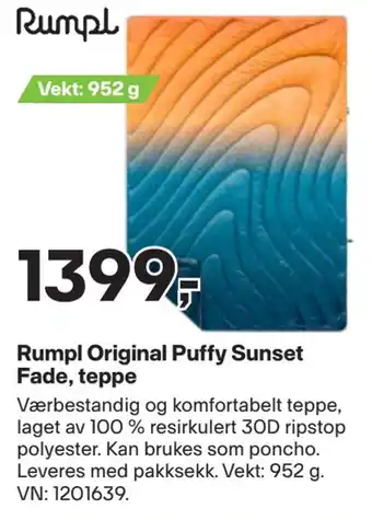 XXL Sport Rumpl original puffy sunset fade, teppe tilbud