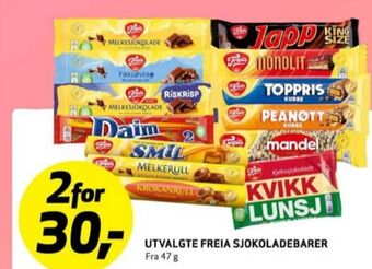 Bunnpris Kvikk lunsj sjokoladebar tilbud