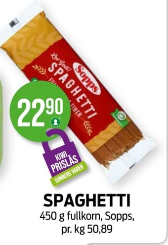 Kiwi Sopps spagetti tilbud