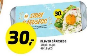 Bunnpris Kløver egg tilbud