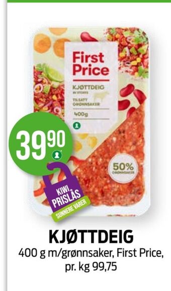 Kiwi First price kjøttdeig tilbud